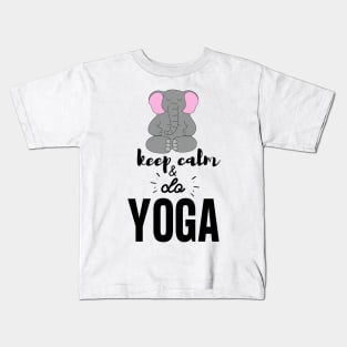 Yoga Elephant - Keep Calm and do Yoga exercice Kids T-Shirt